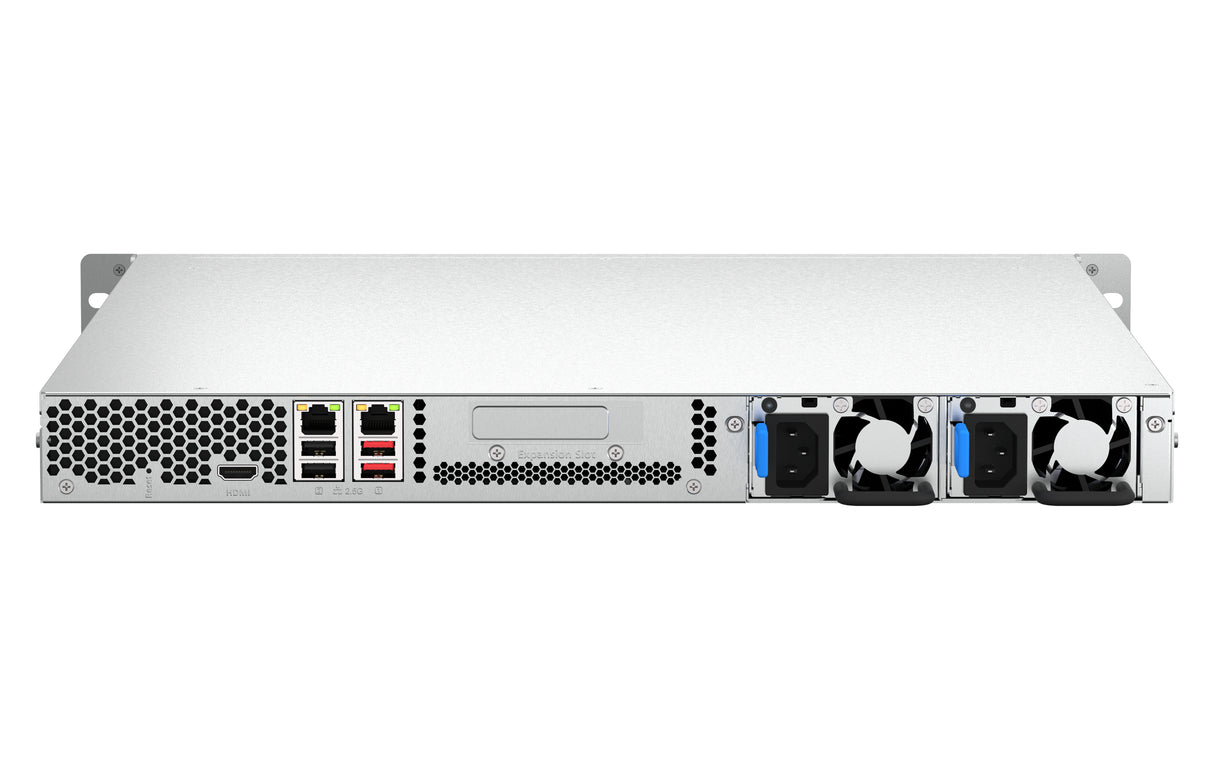 QNAP TS-464U-RP NAS Rack (1U) Intel® Celeron® N5095 8 GB DDR4 0 TB QNAP Turbo System Aluminium, Black