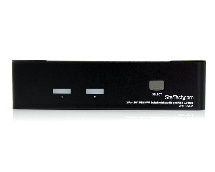 StarTech.com 2 Port DVI USB KVM Switch with Audio and USB 2.0 Hub - TAA