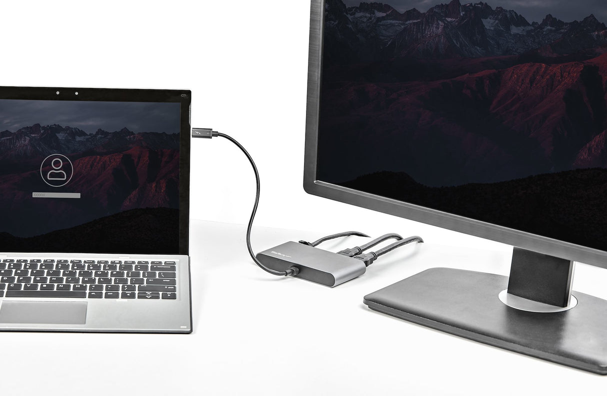 StarTech.com Dual-Monitor Thunderbolt Mini Dock, 4K 60Hz HDMI, Driverless Hub for Windows & Mac, Gigabit Ethernet, 1 x USB 5Gbps & 1x USB 2.0, 11in (28cm) Cable