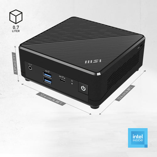 MSI Cubi N ADL Intel N100 Desktop PC, NUC, SFF, Mini Computer, HTPC, (4GB RAM, 128GB SSD, Windows 11 PRO), UHD Graphics/Type C/HDMI/DisplayPort/Dual LAN/WiFi 5/BT 5.1/VESA