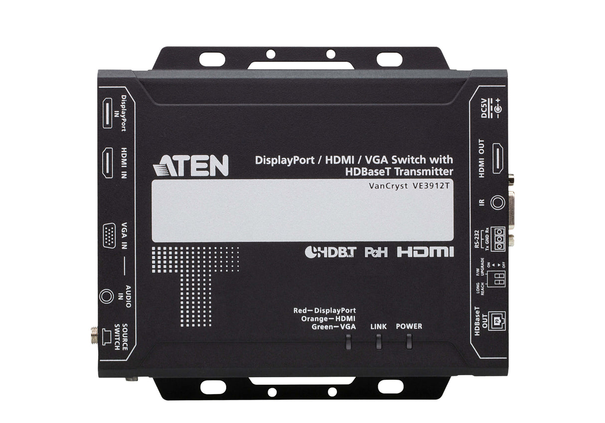 ATEN VE3912T AV extender AV transmitter Black