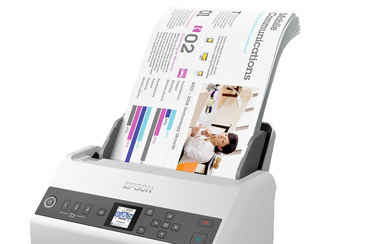Epson DS-730N Sheet-fed scanner 600 x 600 DPI A4 Black, Grey