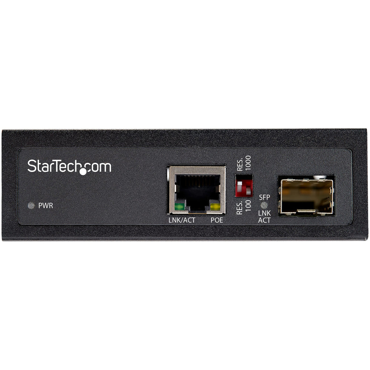 StarTech.com PoE+ Industrial Fiber to Ethernet Media Converter 60W - SFP to RJ45 - Singlemode/Multimode Fiber to Copper Gigabit Ethernet - Compact Size - IP-30/ -40 to +75C - TAA