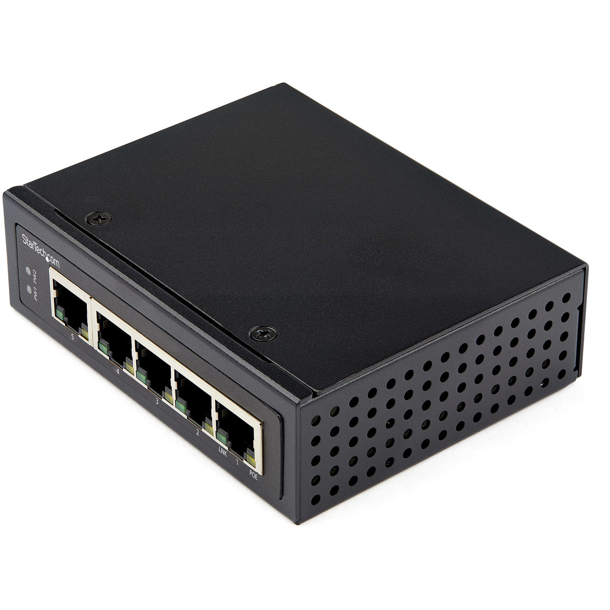 StarTech.com Industrial 5 Port Gigabit PoE Switch - 30W - Power Over Ethernet Switch - Hardened GbE PoE+ Unmanaged Switch - Rugged High Power Gigabit Network Switch IP-30/-40 C to 75 C - TAA
