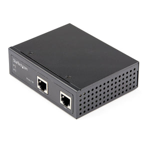 StarTech.com Industrial Gigabit Ethernet PoE Injector - 30W 802.3at PoE+ Midspan 48V-56VDC DIN Rail Power Over Ethernet Injector Adapter - -40C to +75C Cameras/Sensors/WiFi Access - TAA