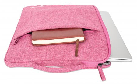 Manhattan Seattle Laptop Sleeve 15.6", Coral, Padded, Extra Soft Internal Cushioning, Main Compartment with double zips, Zippered Front Pocket, Carry Loop, Water Resistant and Durable, Notebook Slipcase, Three Year Warranty