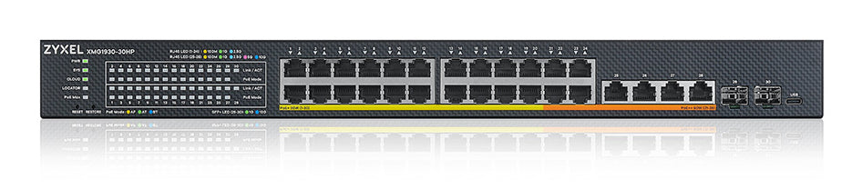 Zyxel XMG1930-30HP network switch Managed L3 2.5G Ethernet (100/1000/2500) Power over Ethernet (PoE) 1U Black