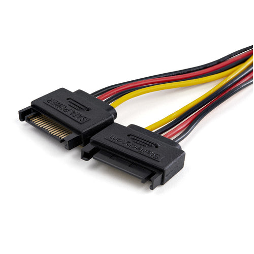 StarTech.com Dual SATA to LP4 Power Doubler Cable Adapter – 2 SATA to 4 Pin LP4 Internal PC Peripheral Power Supply Connector – SATA Y Cable – Male/Female – 18 AWG Wire – 9 Amps/108W