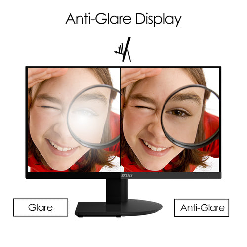 MSI Pro MP271 27 Inch Monitor, Full HD (1920 x 1080), 75Hz, IPS, 5ms, HDMI, VGA, Built-in Speakers, Anti-Glare, Anti-Flicker, Less Blue light, TÜV Certified, VESA, Kensington, Black