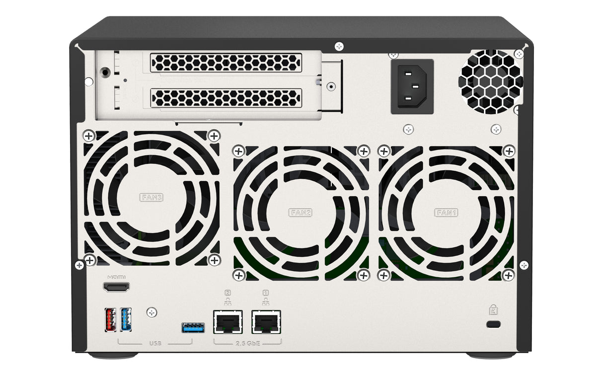 QNAP TVS-675 NAS Tower ZhaoXin KaiXian KX-6000 KX-U6580 8 GB DDR4 0 TB QuTS hero Black