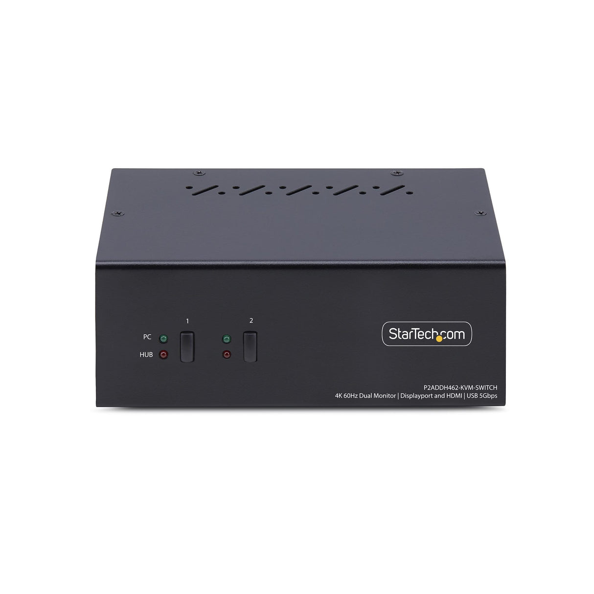 StarTech.com 2-Port Dual-Monitor DisplayPort and HDMI KVM Switch, 4K 60Hz, 1x HDMI & 1x DP Monitor, 2-Port USB 5Gbps Hub, 2x USB HID Ports, TAA Compliant