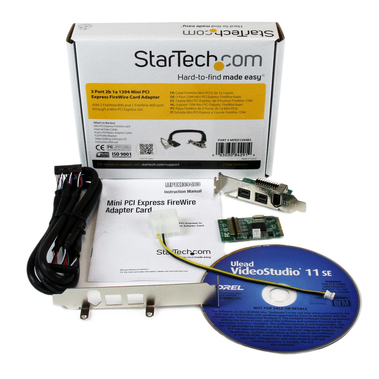 StarTech.com 3 Port 2b 1a 1394 Mini PCI Express FireWire Card Adapter