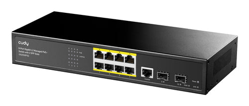 Cudy GS2008PS2 network switch Managed L2 Gigabit Ethernet (10/100/1000) Power over Ethernet (PoE) Black
