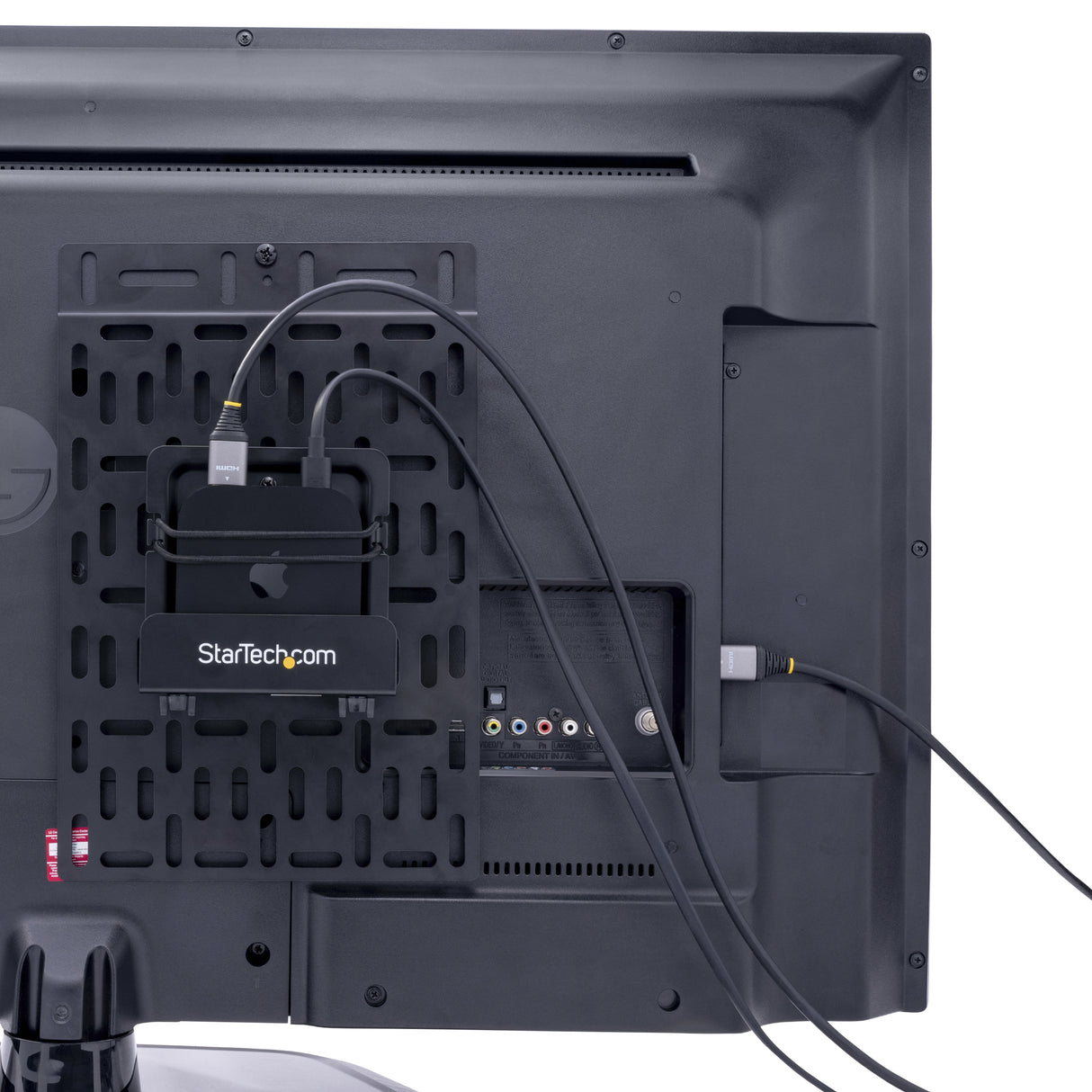 StarTech.com Universal TV Accessory Mount - Adjustable TV & Wall Mount Bracket - Media Players/Router/Modem/AV Switches & Extenders/Apple TV - Hidden Cable Box Mount Behind TV - 11lb (5kg)