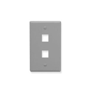 Signamax Keystone Faceplate 2-Port Single Gang w/o Labeling, Gray