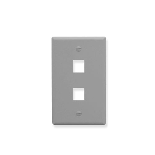 Signamax Keystone Faceplate 2-Port Single Gang w/o Labeling, Gray