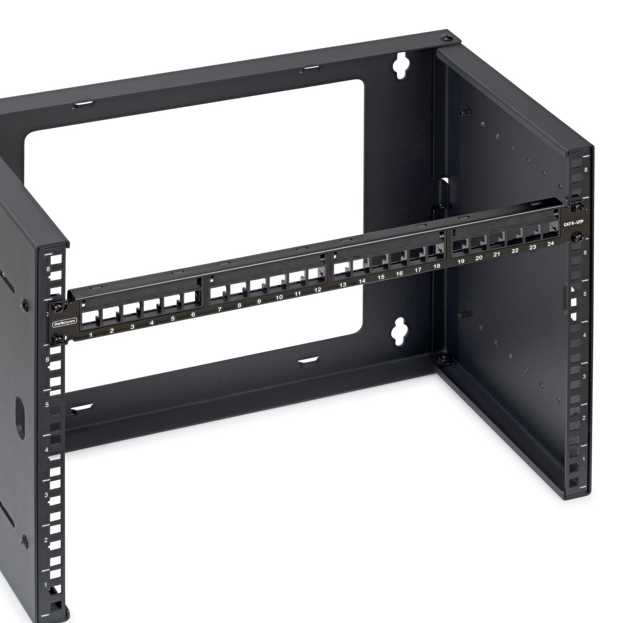 StarTech.com 24 Port 1U Blank Keystone Patch Panel, Rackmount Cat6 Patch Panel for RJ45 UTP Ethernet Network Jacks