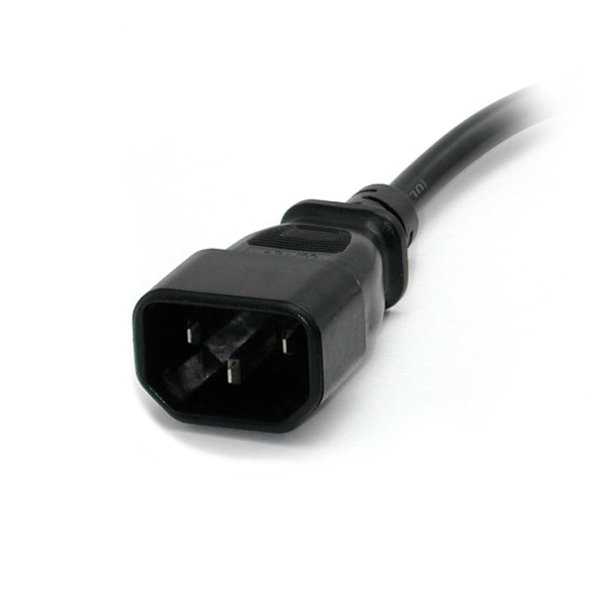StarTech.com 1ft (30cm) Power Extension Cord, IEC 320 C14 to NEMA 5-15R, 10A 125V, 18AWG, Black Computer Power Extension Cord, AC Outlet Extension Cable for Power Supplies/PDUs/ Network Equipment, UL Listed