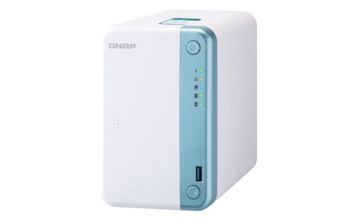 QNAP TS-251D NAS Tower Intel® Celeron® J4005 2 GB DDR4 0 TB QNAP Turbo System Blue, White