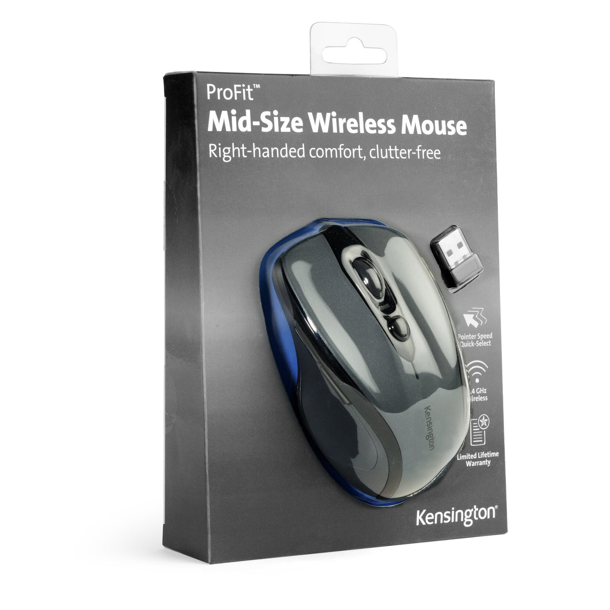 Kensington Pro Fit Mid-Size Wireless Mouse - Graphite Grey