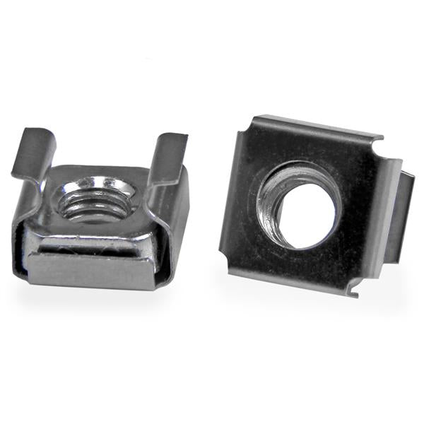 StarTech.com 50-Pack M6 Square Hole Cage Nuts and Installation Tool for 19" or 10" Server Racks, Cabinets and Enclosures, Silver - TAA