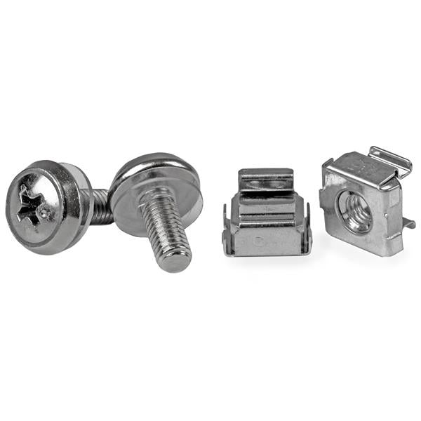 StarTech.com 50-Pack M5 12mm Screws, Square Hole Cage Nuts and Installation Tool, Hardware Mounting Kit for 19" or 10" Server Racks, Cabinets and Enclosures, Silver - TAA