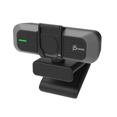 j5create JVU430 USB 4K Ultra HD Webcam, 3840 x 2160 Video Capture Resolution, Black and Silver