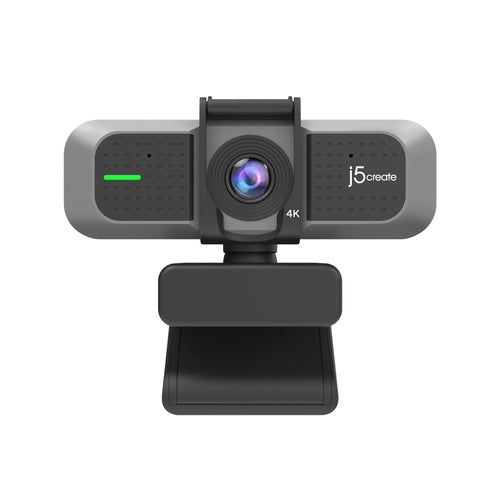 j5create JVU430 USB 4K Ultra HD Webcam, 3840 x 2160 Video Capture Resolution, Black and Silver