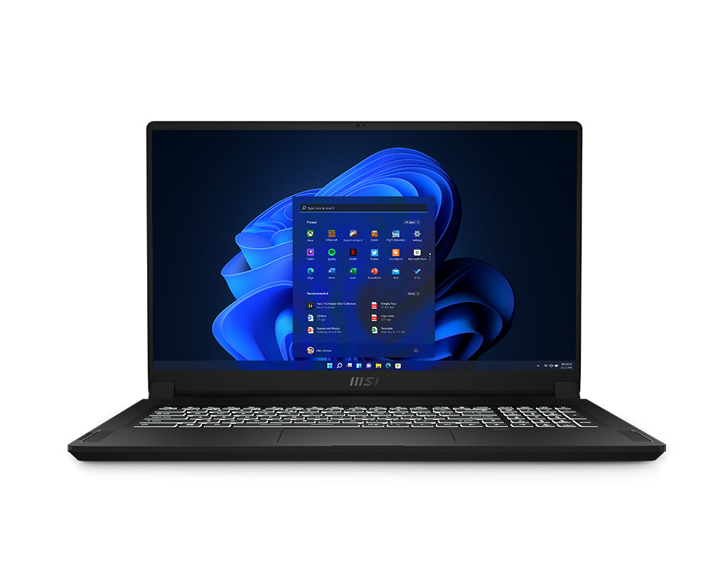 MSI Workstation 11UK-470 Intel® Core™ i7 i7-11800H Laptop 43.9 cm (17.3") Full HD 32 GB DDR4-SDRAM 1 TB SSD NVIDIA RTX A3000 Wi-Fi 6E (802.11ax) Windows 10 Pro Black
