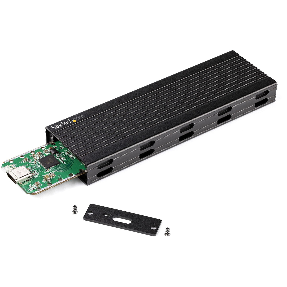 StarTech.com USB-C 10Gbps to M.2 NVMe or M.2 SATA SSD Enclosure - Portable External M.2 PCIe/SATA NGFF SSD Aluminum Case - USB Type-C & USB-A Host Cables - Supports 2230/2242/2260/2280