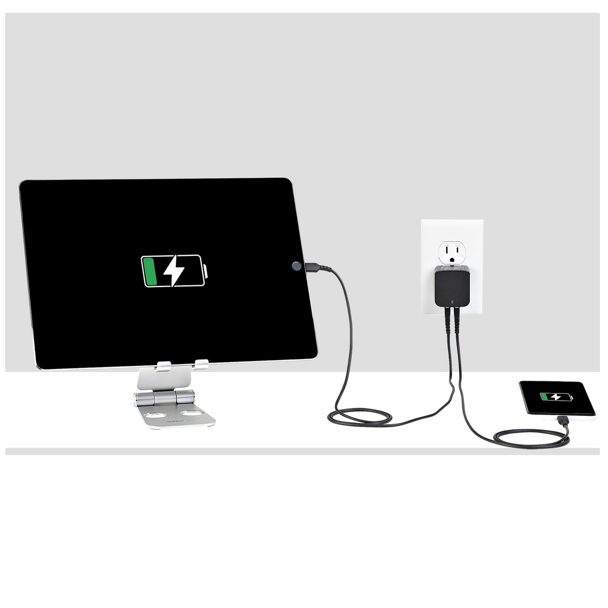 StarTech.com 2 Port USB Wall Charger - 17W Wall Charger Hub (2.4A & 1A port) - Dual Port USB-A Power Adapter - Portable/Travel USB Wall Plug to Charge Multiple Devices - Phones/Tablets