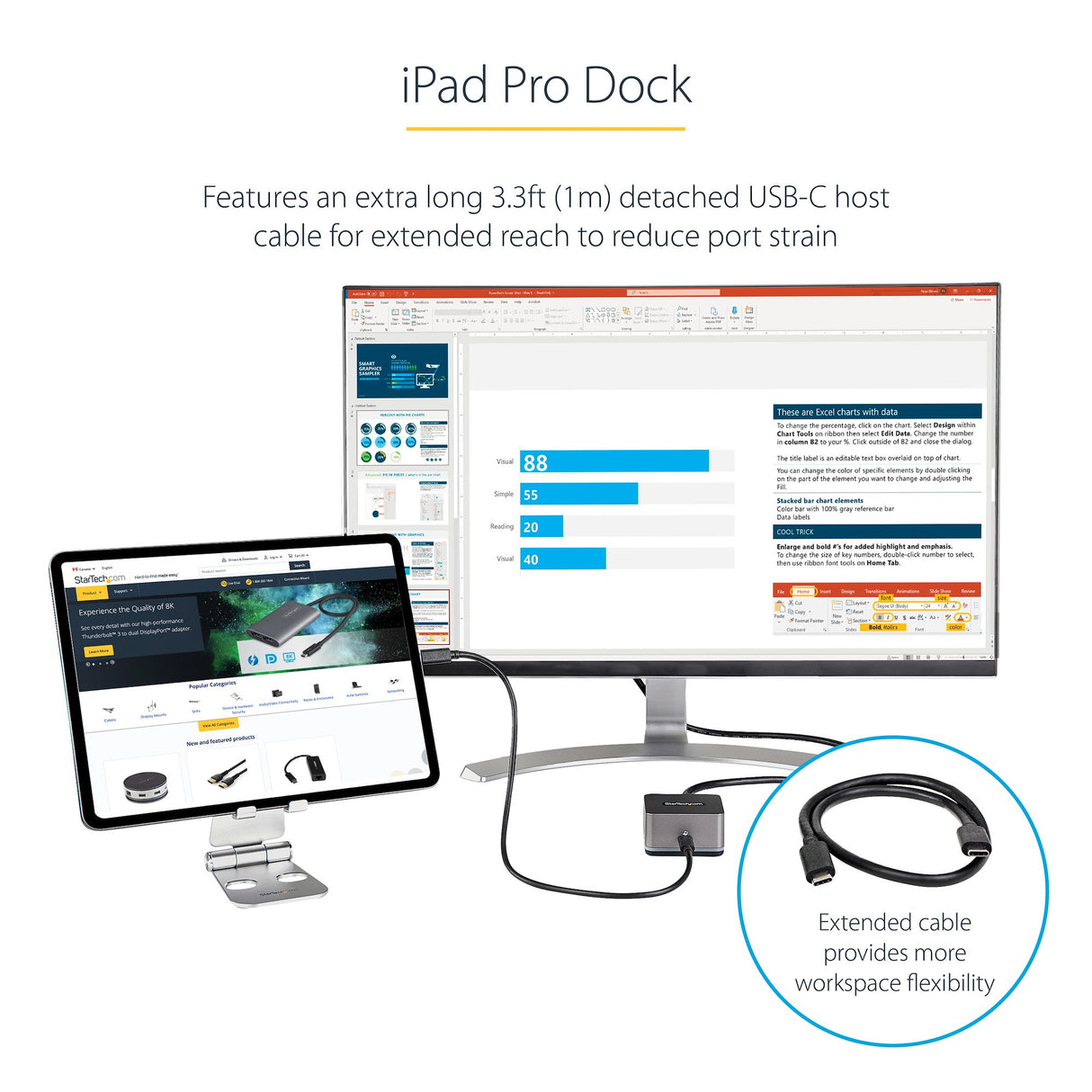 StarTech.com USB C Mini Dock for Chromebooks, iPad Pro, Android Tablets/Smartphones, USB-C Chromebook Docking Station w/ 4K 30Hz HDMI, 27W Power Delivery Charging, 3-Port USB Hub, Gigabit Ethernet