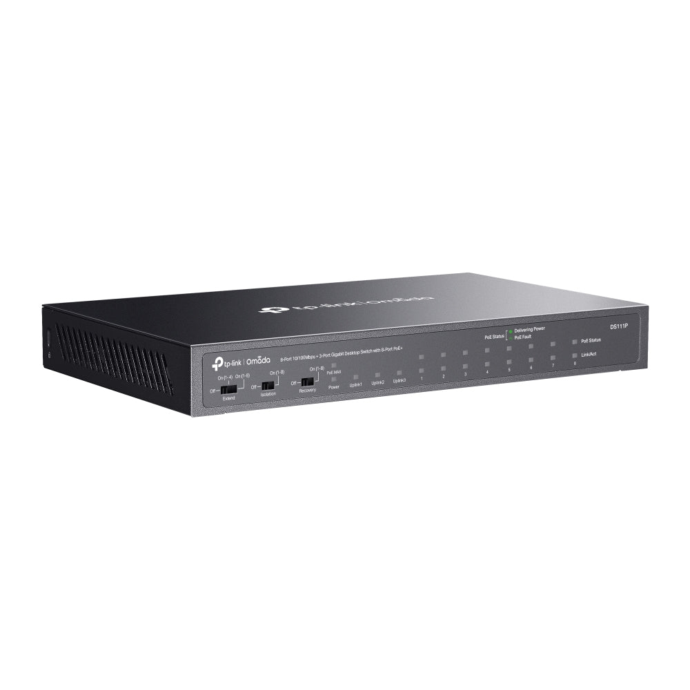 TP-Link Omada DS111P network switch Unmanaged Fast Ethernet (10/100) Power over Ethernet (PoE) Black