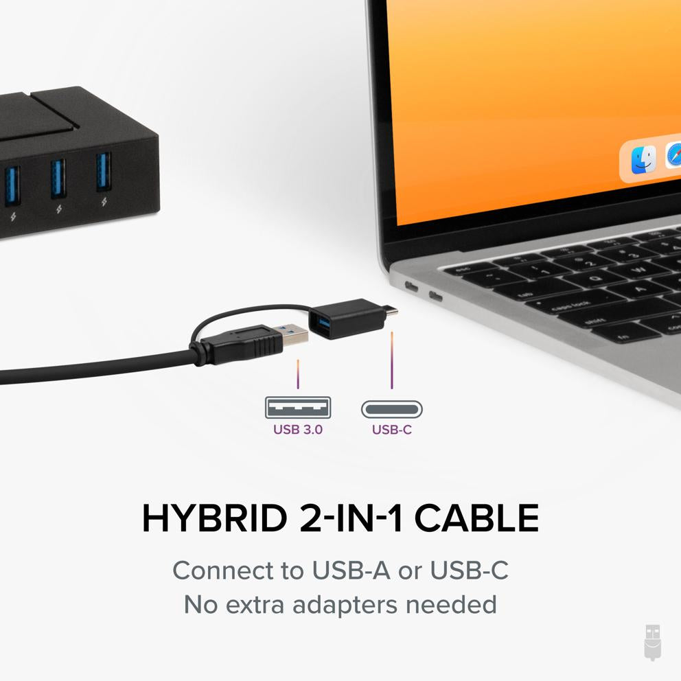 Plugable Technologies USBC-HUB7BC interface hub USB 3.2 Gen 1 (3.1 Gen 1) Type-C 5000 Mbit/s Black