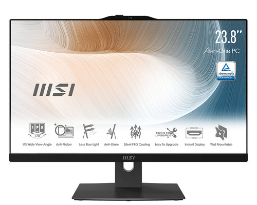 MSI Modern 11M-483US Intel® Core™ i5 i5-1135G7 60.5 cm (23.8") 1920 x 1080 pixels Touchscreen All-in-One PC 8 GB DDR4-SDRAM 256 GB SSD Windows 10 Home Wi-Fi 6 (802.11ax) Black