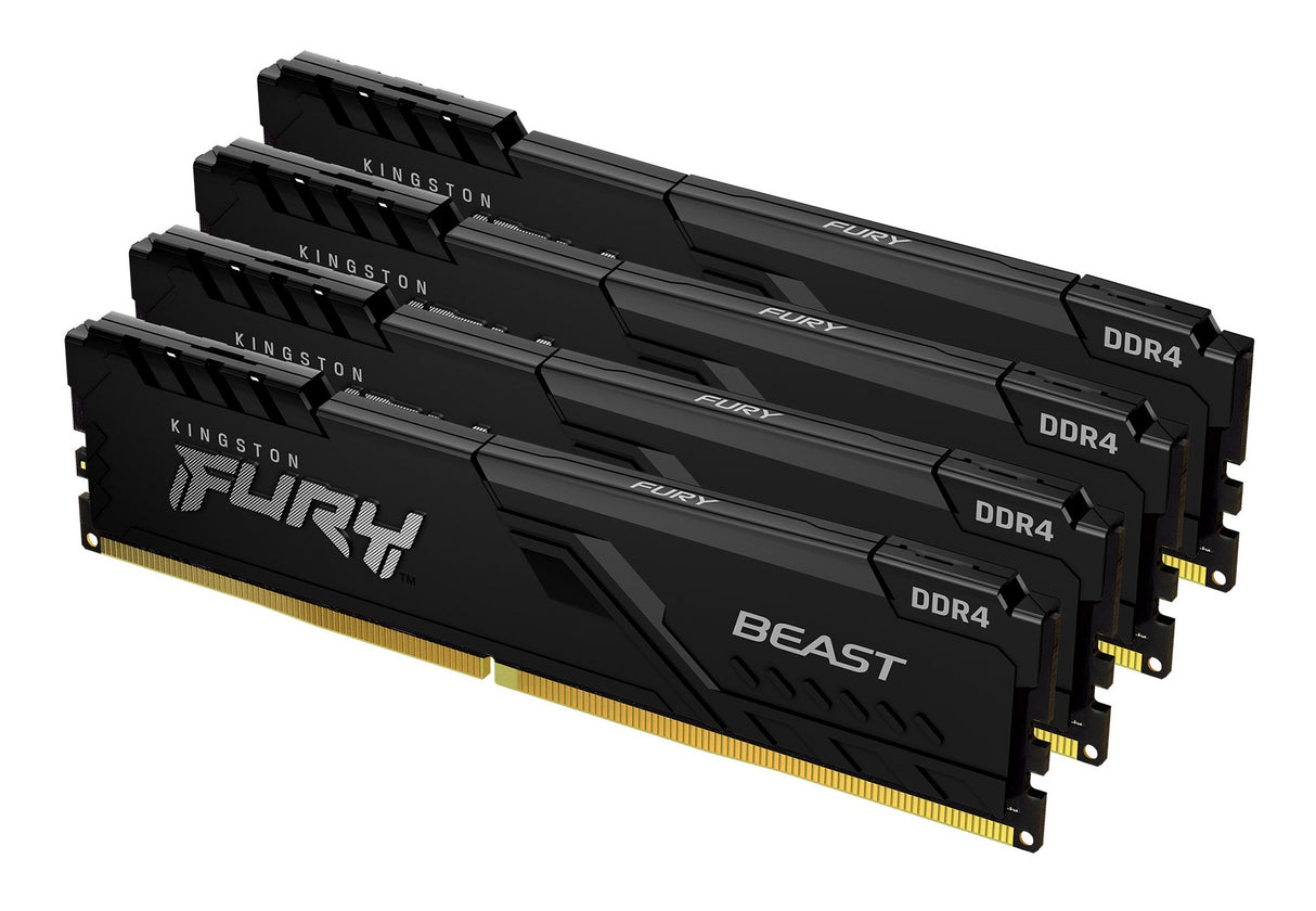 Kingston Technology FURY Beast 64GB 3200MT/s DDR4 CL16 DIMM (Kit of 4) 1Gx8 Black