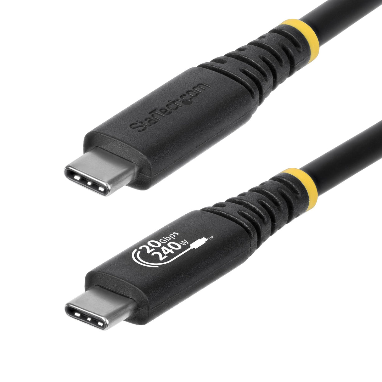 StarTech.com 6ft (1.8m) USB4 Cable, 20Gbps, USB-IF Certified USB-C Cable, 240W PD EPR, 4K 120Hz DP 2.1, TPE Jacket, Black USB-C Cord