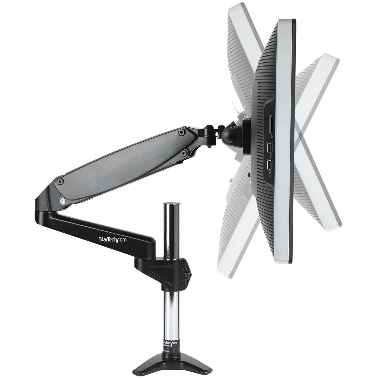 StarTech.com Desk Mount Monitor Arm for Single VESA Display up to 32" or 49" Ultrawide (17.6lb/8kg) - Full Motion Articulating & Height Adjustable - C-Clamp, Grommet - Single Monitor Arm