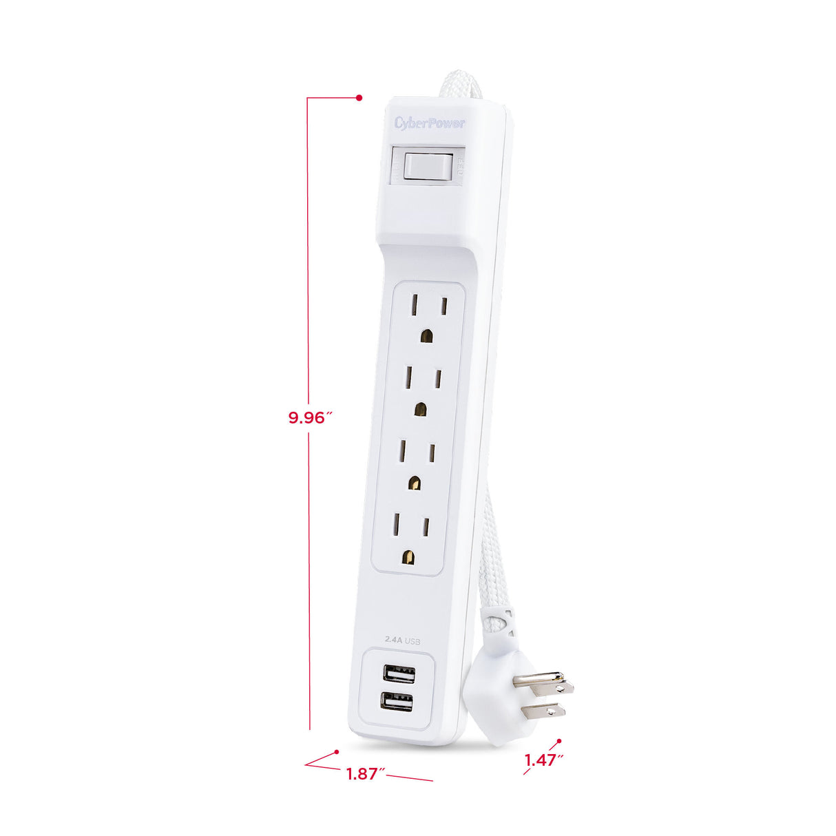 CyberPower P406U surge protector White 4 AC outlet(s) 125 V 1.8 m