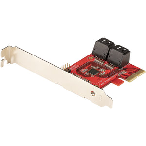 StarTech.com SATA PCIe Card - 4 Port PCIe SATA Expansion Card - 6Gbps - Low/Full Profile - Stacked SATA Connectors - ASM1164 Non-Raid - PCI Express to SATA Converter - TAA