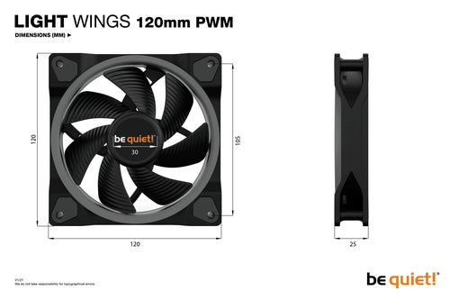 be quiet! Light Wings 120mm ARGB PWM Fan Black
