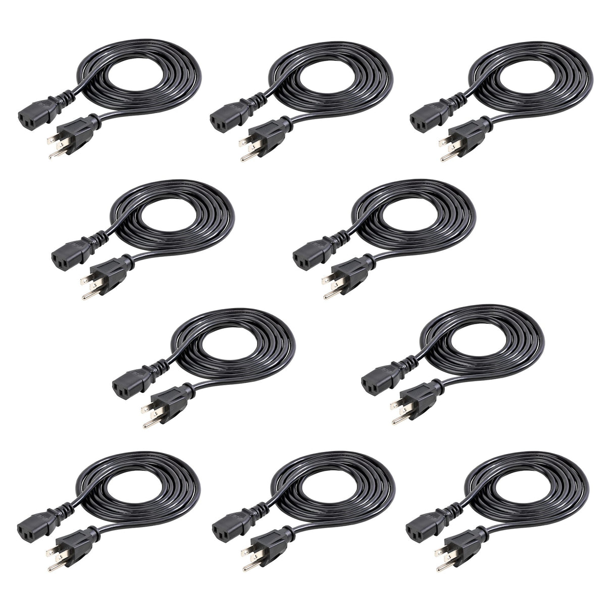 StarTech.com 6 ft Standard Computer Power Cord - NEMA5-15P to C13 - 10 Pack