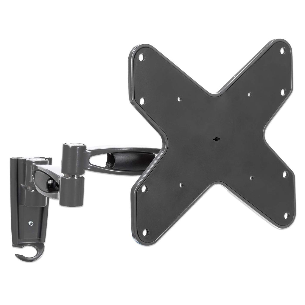 Manhattan TV & Monitor Mount, Wall, Full Motion, 1 screen, Screen Sizes: 23-42", Black, VESA 75x75 to 200x200, Max 20kg, Tilt & Swivel with 3 Pivots, Lifetime Warranty