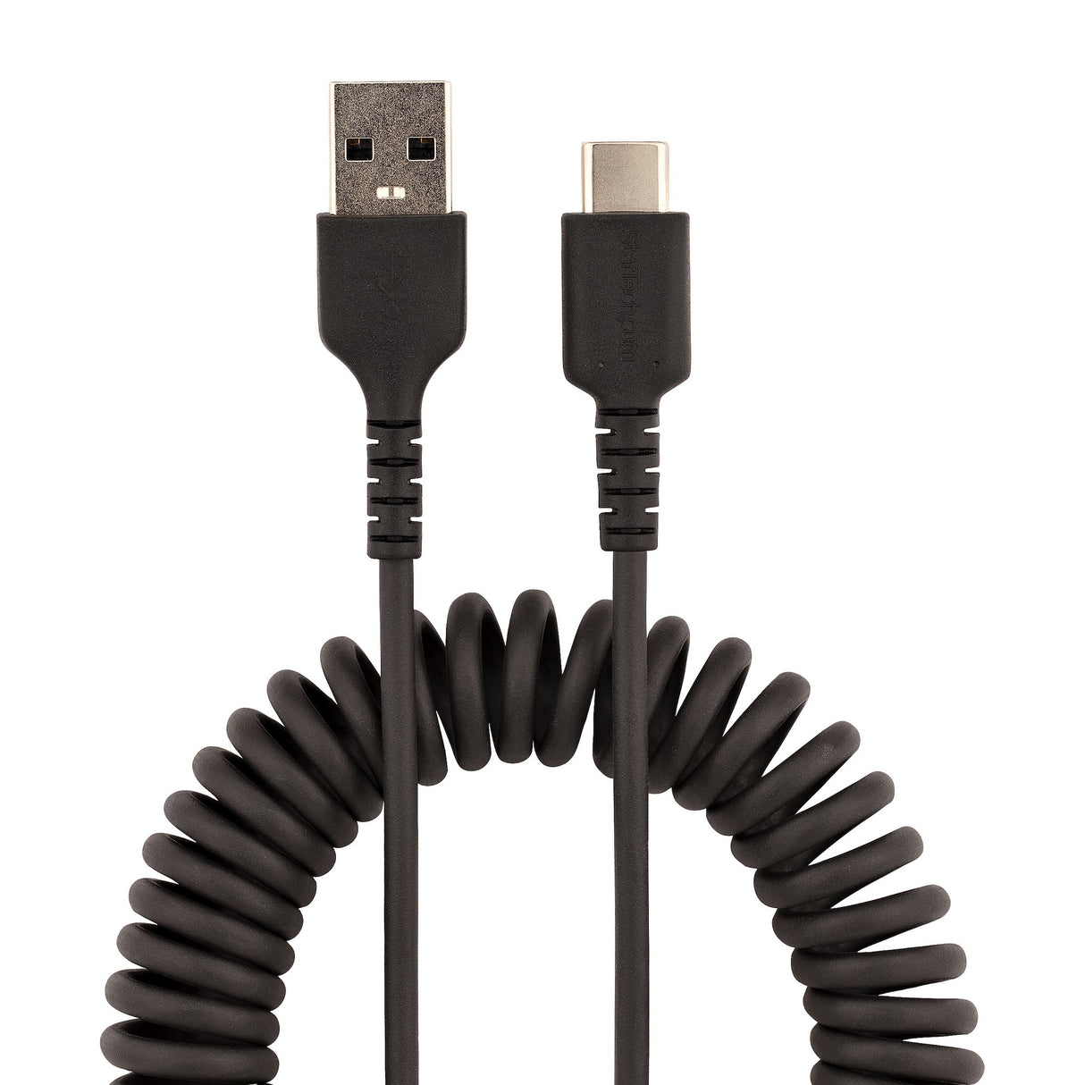 StarTech.com 1.6ft (50cm) USB-A to USB-C Fast Charging Cable, Rugged, Coiled, Charge & Sync, 3A, USB 2.0, TPE Jacket and Aramid Fiber - USB Charging Cord