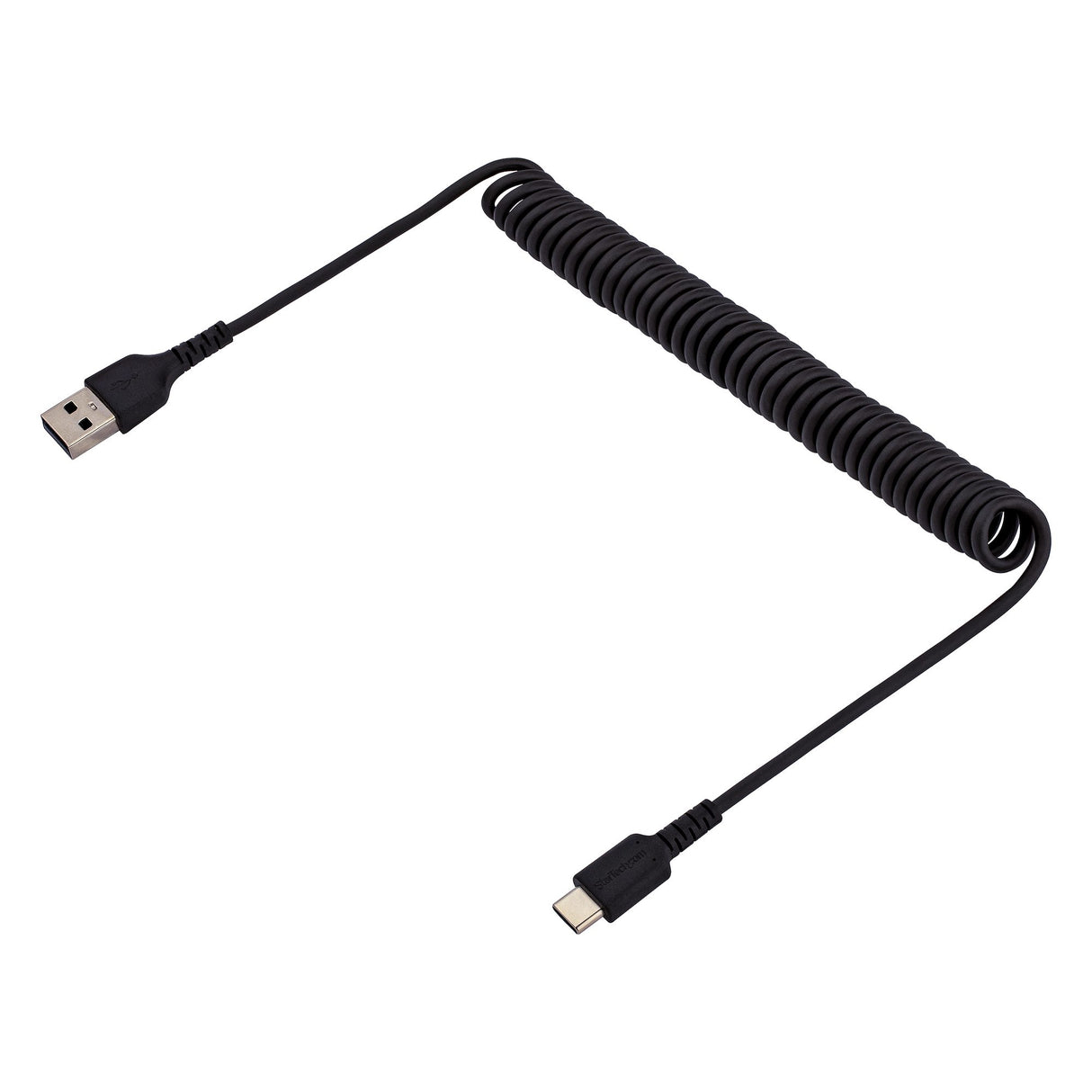 StarTech.com 3.3ft (1m) USB-A to USB-C Fast Charging Cable, Rugged, Coiled, Charge & Sync, 3A, USB 2.0, TPE Jacket and Aramid Fiber - USB Charging Cord