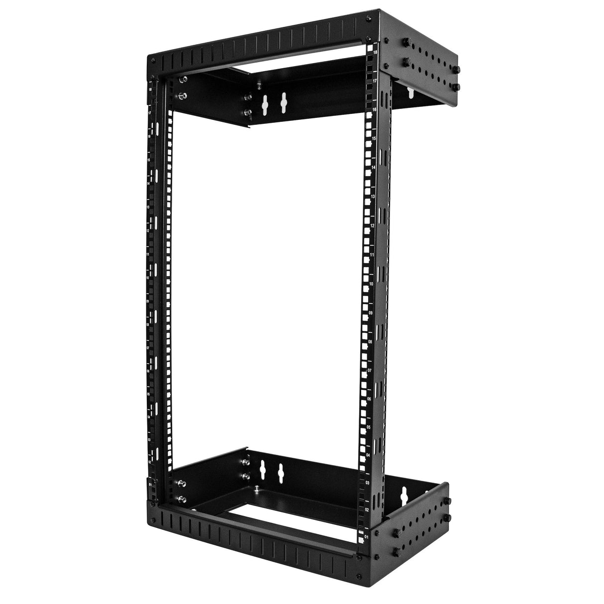 StarTech.com 2-Post 18U Heavy-Duty Wall Mount Network Rack, 19" Open Frame Server Rack with Adjustable Depth, Wall Mount Data Rack for IT / AV / Patch Panel / Computer Equipment - Cage Nuts and Screws Included