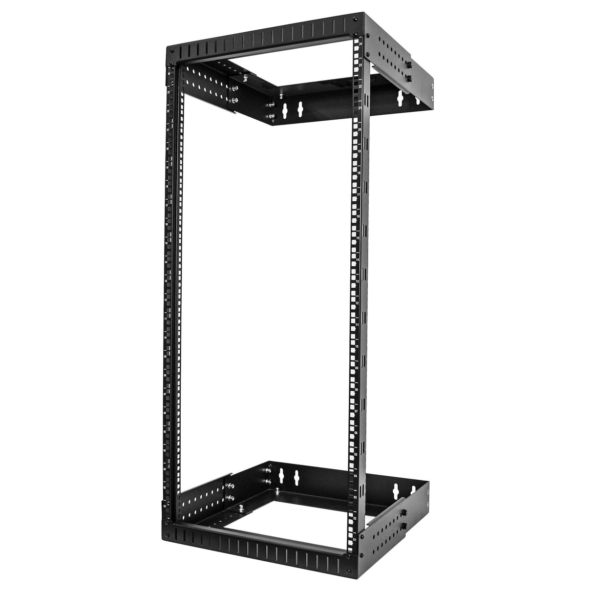 StarTech.com 2-Post 24U Heavy-Duty Wall Mount Network Rack, 19" Open Frame Server Rack with Adjustable Depth, Wall Mount Data Rack for IT / AV / Patch Panel / Computer Equipment - Cage Nuts and Screws Included