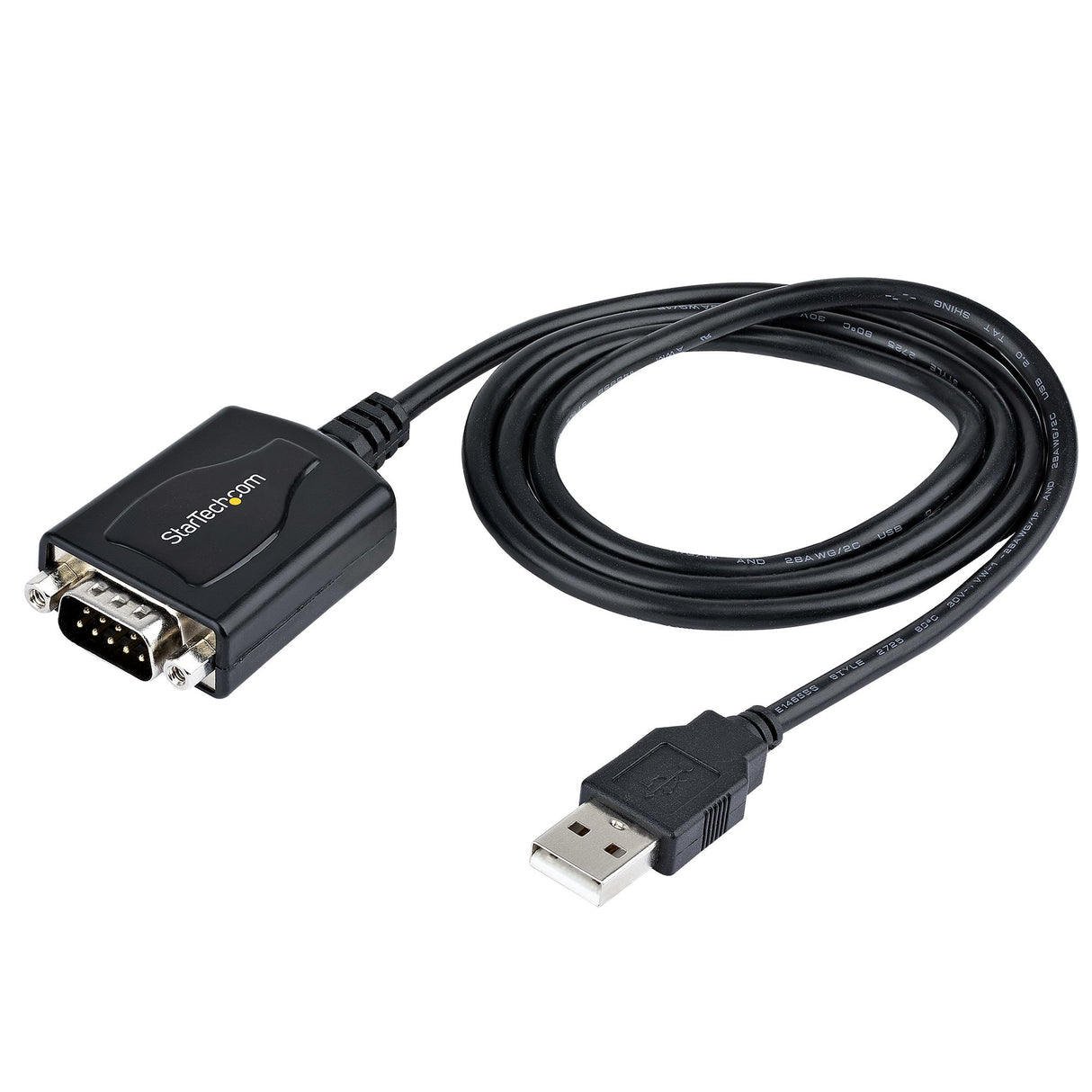 StarTech.com 3ft (1m) USB to Serial Cable with COM Port Retention, DB9 Male RS232 to USB Converter, USB to Serial Adapter for PLC/Printer/Scanner, Prolific Chipset, Windows/Mac - TAA