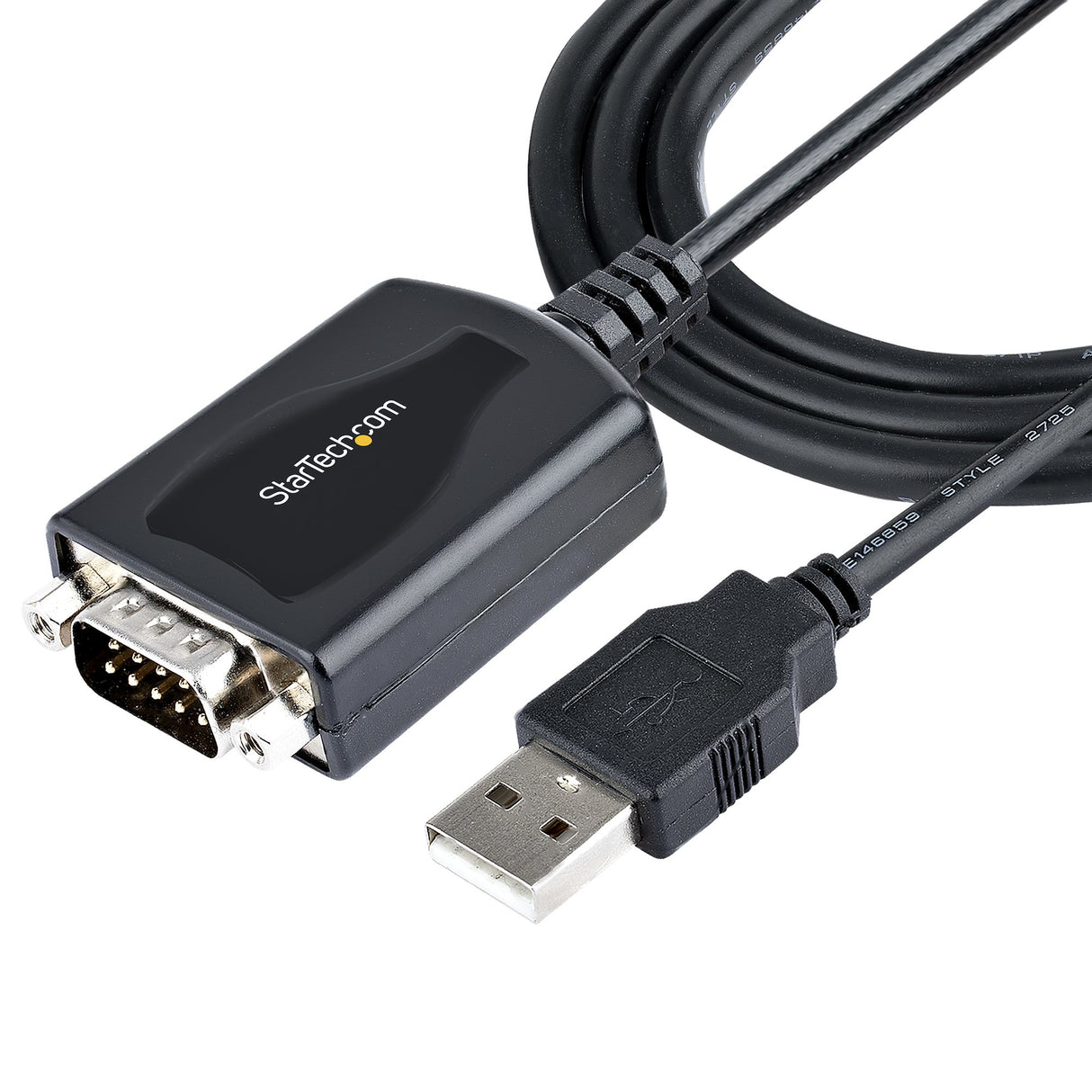 StarTech.com 3ft (1m) USB to Serial Cable with COM Port Retention, DB9 Male RS232 to USB Converter, USB to Serial Adapter for PLC/Printer/Scanner, Prolific Chipset, Windows/Mac - TAA
