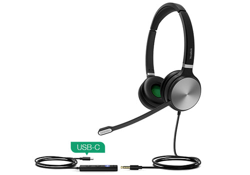 Yealink UH36 Headset Wired Head-band Calls/Music USB Type-C Black, Silver